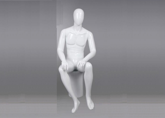 Fiberglass FRP Seated Lifelike Male Mannequin , Store Supply Mannequin Full Body supplier